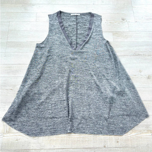 ZARA‎ Knit V Neck A-Line Tank Top | Heather Grey Size Small